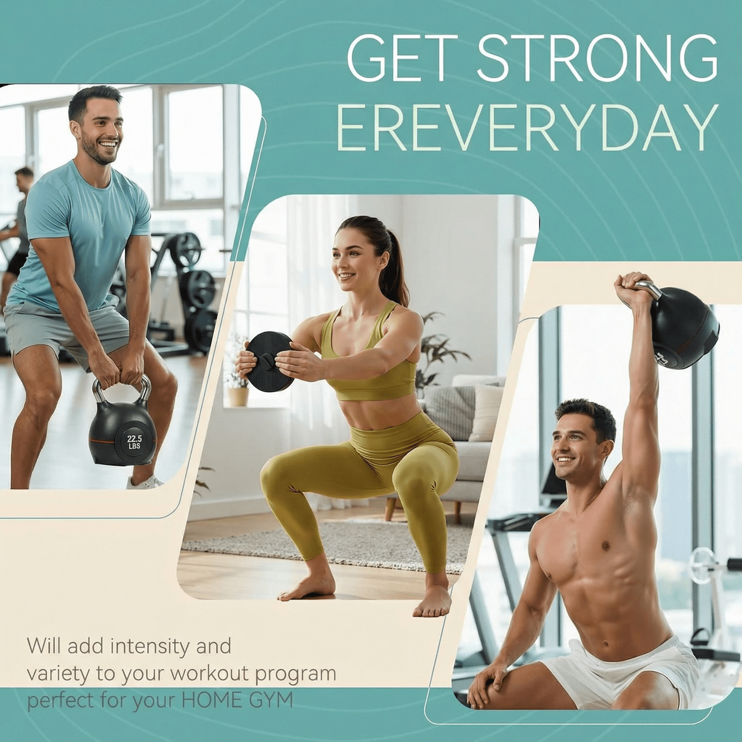 LIFERUN Adjustable Kettlebell Set-7in1 Kettlebells, Choose 22.5 lb or 44 lb, Quick-Change Weight Dial & Safety Lock, Full-Body Workout