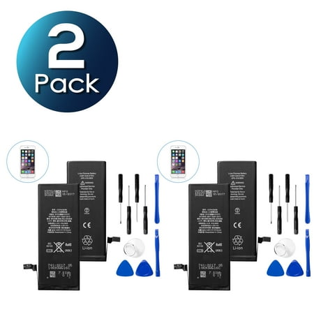 Apple A1175 Replacement - 2 Pack Insten 3.8V 1715mAh Li-ion Internal Replacement Battery kit for Apple iPhone 6 (with Replace Parts Repair iPhone Tool Kit Included)
