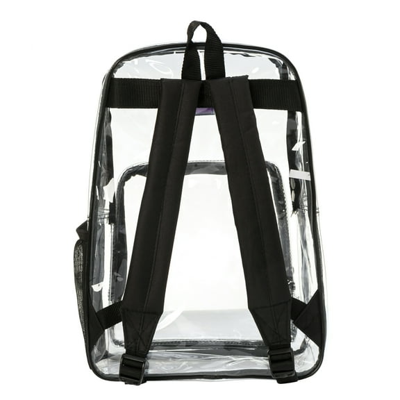 K-Cliffs Unisex Clear School Backpack Basic Transparent  Black, Unisex, Elementary-Adult