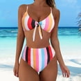 thumbnail image 2 of adviicd Womens High Waisted Bikini Set Tie Knot High Rise Two Piece Swimsuits Bathing Suits (Pink,L), 2 of 7