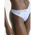 thumbnail image 4 of Joyspun Women's Satin Bridal Thong Panties with Lace and Picot, 2-Pack, Sizes XS-3XL, 4 of 4