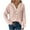 Pink, variant on Wancir Hoodies for Women Waffle Knit Long Sleeve Drawstring Button V Neck Casual Pullover Sweatshirt Hooded Tops