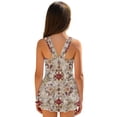 thumbnail image 2 of Xixirimido Aztec Tribe Gray Print Girls One Piece Swimsuits with Skirt Sleeveless Swim Dress Modest Skirted Swimwear with Built-in Shorts UPF 50+ Bathing Suit, 3-4 Years, 2 of 5