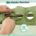 thumbnail image 2 of Yiannan No Hook Slub Textured Shower Curtain with Snap-in PEVA Liner, Mesh Window - Sage, 71 x 74, 2 of 6