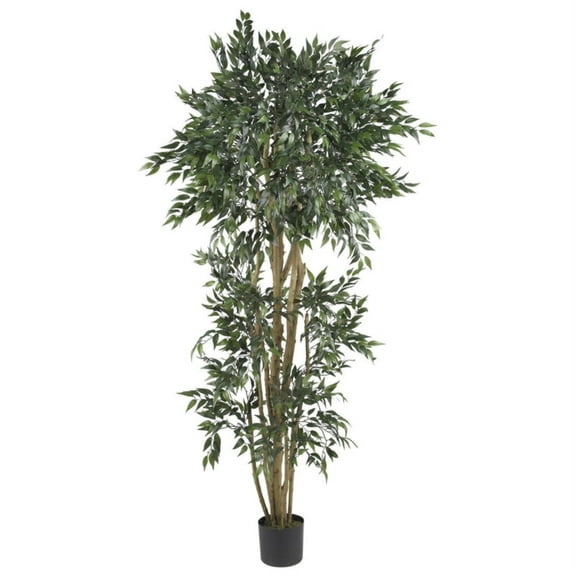 Nearly Natural 5ft. Paradise Palm Artificial Tree in White Planter