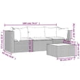 thumbnail image 4 of vidaXL 4 Piece Garden Lounge Set with Cushions Brown Poly Rattan, 4 of 5