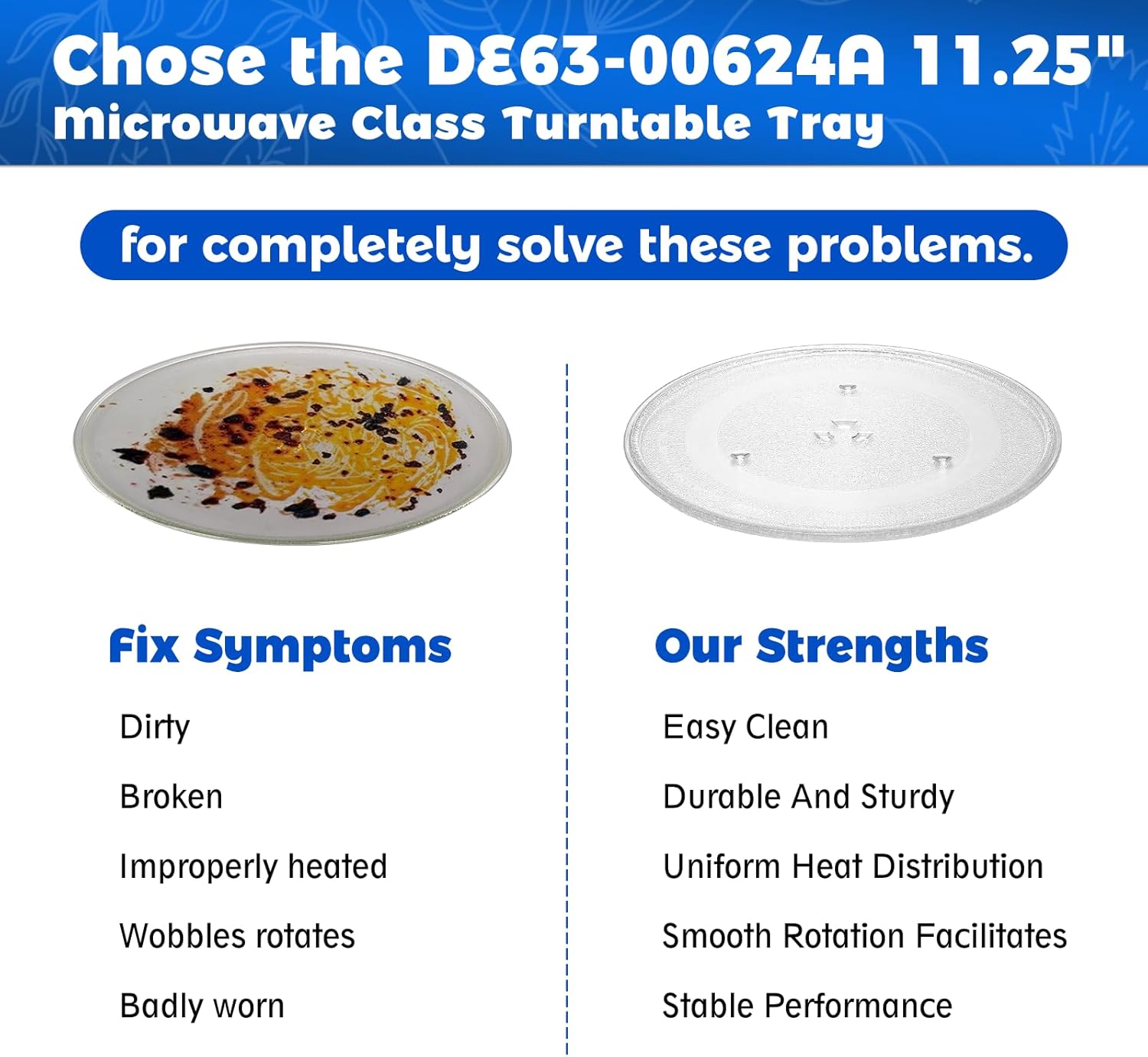 11.25" Microwave Glass Turntable Tray Replacement for   Ovens