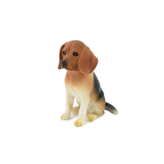 Beagle, Hound Dog, Rubber Canine, Hand Painted, Realistic Toy Figure, Model, Replica, Kids, Educational, Gift, 3" CH230 BB119