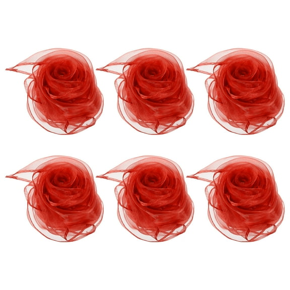 Uxcell Dance Scarves, 24" x 24" Juggling Scarves for Magic Music Juggling Movement Decoration Red 6 Pack