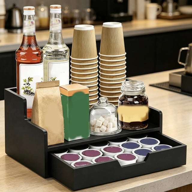 Elodie Countertop Storage Rack with Drawer Elegant for Break Room Restaurant Office