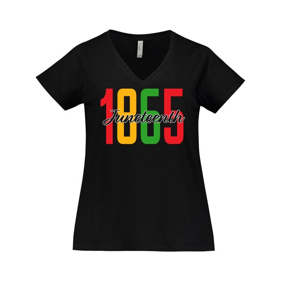 Inktastic 1865 Juneteenth Women's Plus Size V-Neck T-Shirt