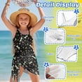 thumbnail image 6 of Jiueut Dragonfly Dandelion Print Girls Bathing Suit for Vacation Halter Neck Swimsuit One Shoulder Summer Beach Swimsuit with Mesh Cover Up, 6 of 7