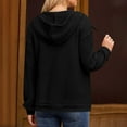 thumbnail image 5 of laiqvcdr Womens Hoodies with V Neck, Long Sleeve Drawstring Oversized Sweatshirts, Waffle Knit Tops with Pockets ,Black,Womens Plus L, 5 of 9