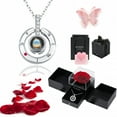 thumbnail image 2 of Top-keivon Preserved Red Real Rose with I Love You Necklace, Birthday Gifts for Women Her Mom Wife Girlfriend Grandma Christmas Anniversary, 2 of 28