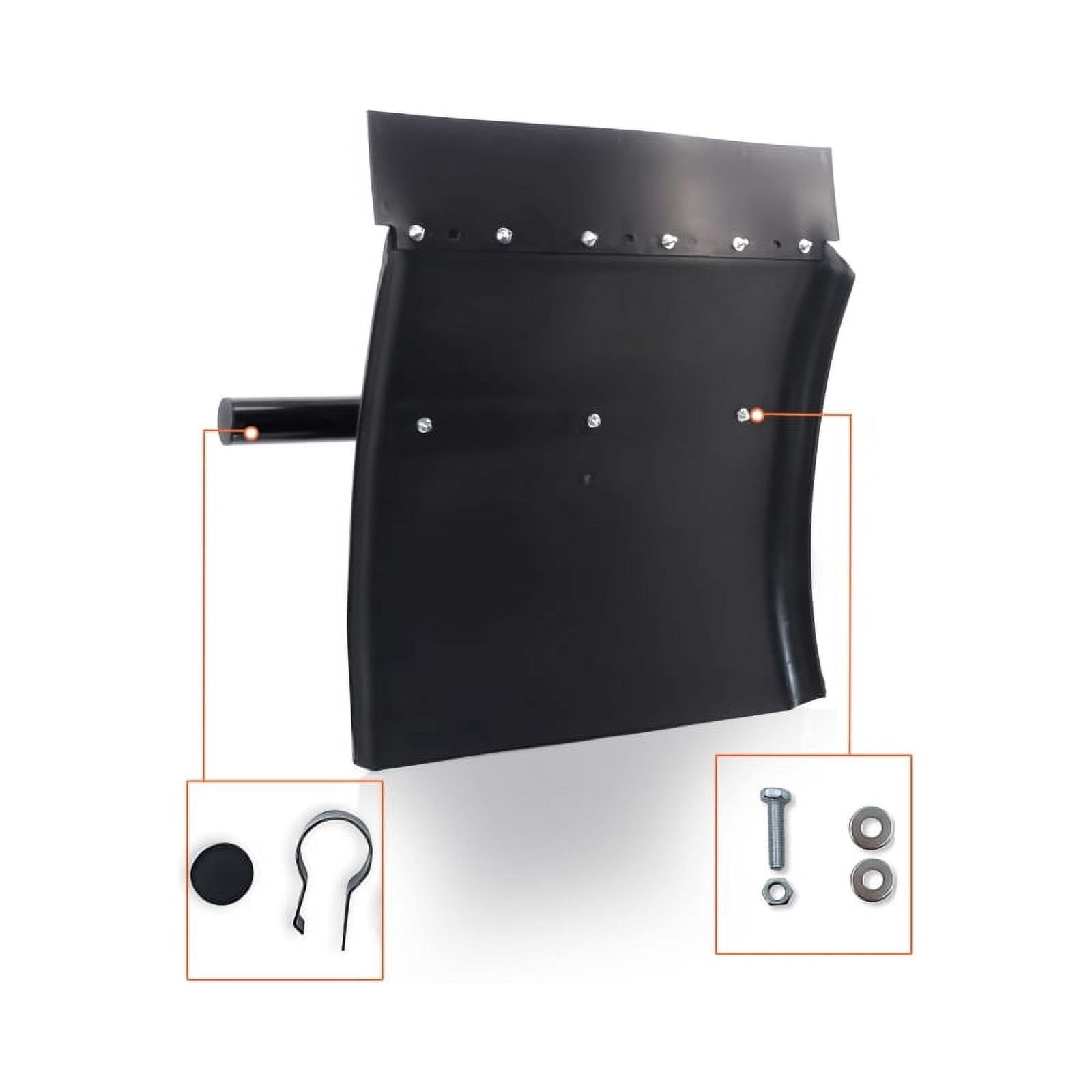 24"x24" Black Poly Quarter Fender Set Mud Flap Hangers Plastic for Semi Truck 2PCS