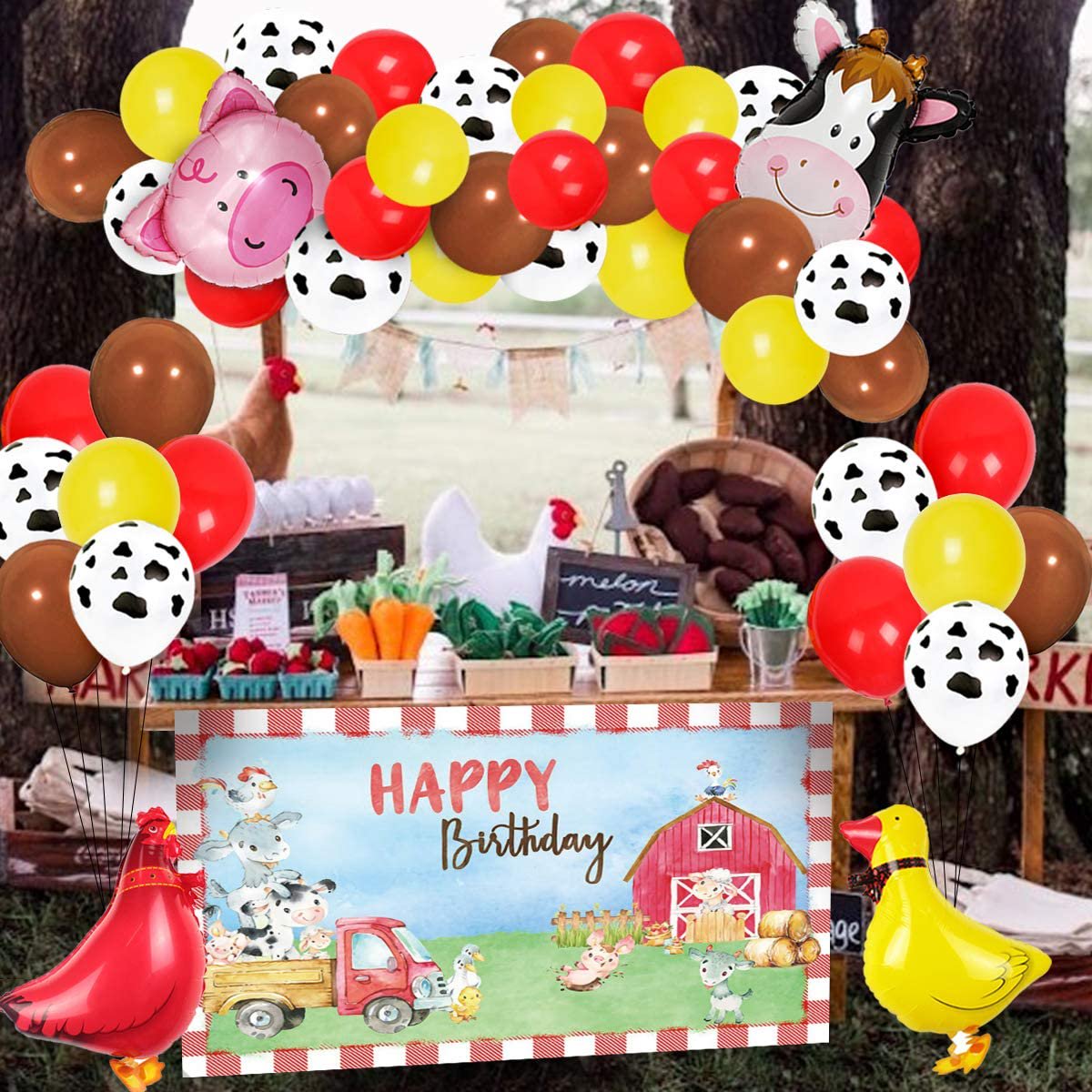 Barnyard Party Tattoos 144-Piece Farm Animal Temporary Tattoos – Gold ...