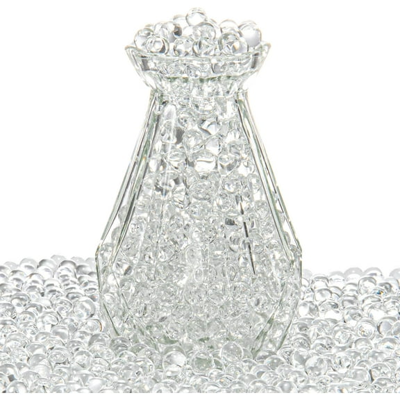 60,000 Pieces Clear Water Gel Jelly Beads Clear Water Beads, Vase Fillers for Centerpieces, Floating Candle Making, Christmas New Year Decoration Floral Arrangement (Transparent)