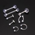 thumbnail image 2 of Clear Body Piercing Jewelry 9x Nose Belly Nipple Barbell Eyebrow Tongue Nose for Festivals, 2 of 6