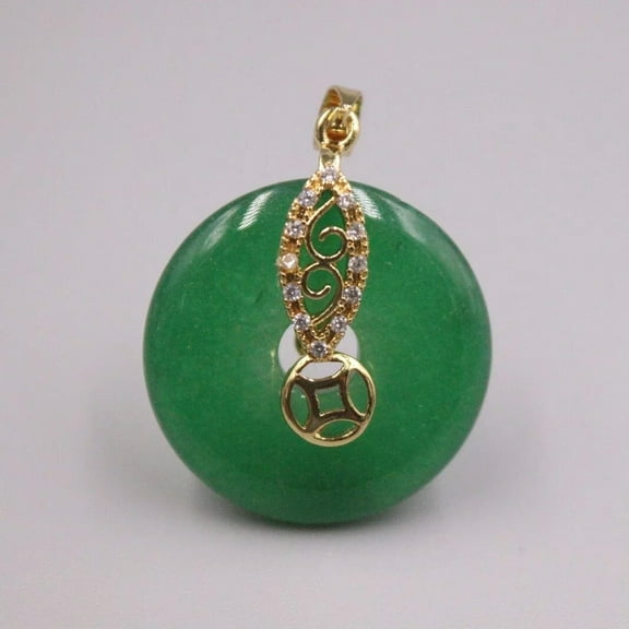 K-KED GP Heating Jade Pendant For Women Female Green Lucky Button Charms Gift Pendant