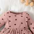 thumbnail image 5 of vdgthytj Baby Girls Clothes Toddler Outfits Fall Ribbed Heart Printed Long Sleeve Tops and Pants 2 Piece Matching Set, 5 of 7