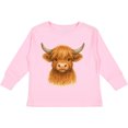 thumbnail image 3 of Inktastic Highland Cow Watercolor Illustration Boys or Girls Long Sleeve Toddler T-Shirt, 3 of 5