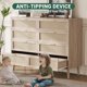 thumbnail image 2 of Cómoda de 8 cajones de ratán natural - Mueble de madera estilo campestre - Patas resistentes y tiradores dorados - Ideal para dormitorio, salón y entrada - Color Roble, 2 of 8