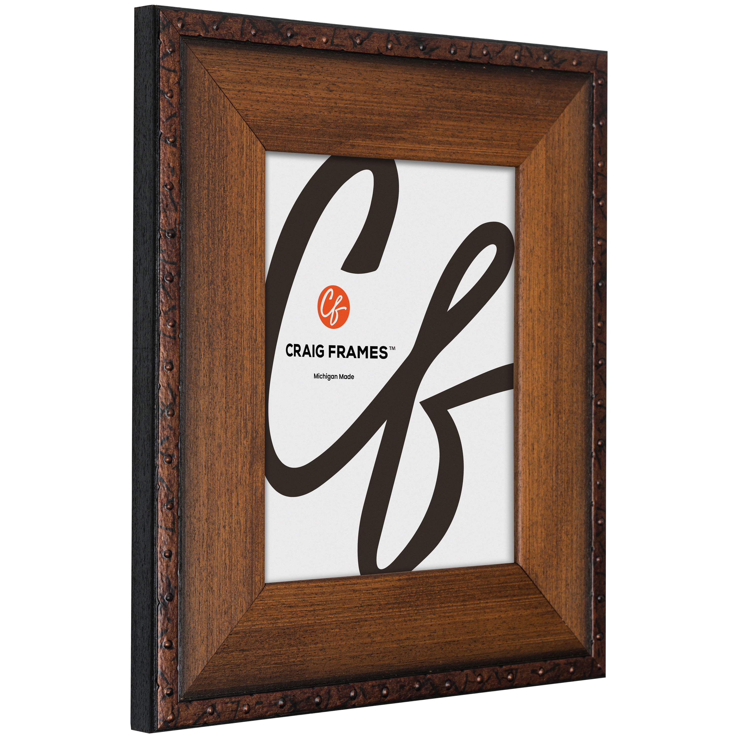 Craig Frames Constitution Nautical, 18x24 Picture Frame Matted for a 12x18 Photo, Walnut Brown