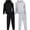 Black/Heather Grey, variant on Quad Seven Boys' Fleece Jogger Set - 4 Piece Solid Pullover Hoodie and Cargo Sweatpants (Size: 8-18)