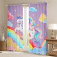 thumbnail image 2 of Manfei Teens Unicorn Curtains Pack of 2 (42x63), Rainbow Galaxy Curtains for Living Room, Cartoon Theme Black Out Curtains, Window Drapes Room Decorative, 2 of 6