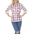 thumbnail image 4 of White Mark Women's Oakley Plaid Top, 4 of 4
