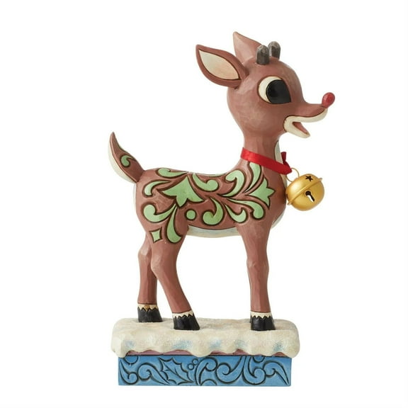 Jim Shore Rudolph With Oversized Jingle Bell - One Figurine 7.25 Inch, Resin - Red Nosed Reindeer Traditions 6012716