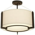 thumbnail image 6 of Possini Euro Design Stinson Modern Ceiling Light Semi Flush Mount Fixture 17 1/4" Wide Bronze 3-Light Linen Drum Shade for Bedroom Kitchen Living Room, 6 of 7