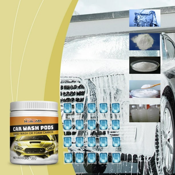Cápsulas de gel superconcentrado para lavado de autos | Fórmula con pH equilibrado para autos, camionetas y SUV | Elimina la suciedad y los contaminantes de la carretera | Seguro para pintura y cera