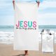 thumbnail image 1 of Toalla de playa raglán con fe cristiana, Jesús es mi mermelada, toallas de baño de microfibra, manta de playa suave para desfiles, natación, yoga, mujeres y hombres, 1 of 4