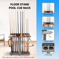 thumbnail image 2 of GSE Games & Sports Expert Floor Stand Billiard Pool Cue Racks Only Holds 10 Pool Cue Sticks 2 Drink Holders Billiard Ball Racks and Full Set of Balls (Brushed Grey), 2 of 5