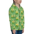 thumbnail image 5 of Xecao Cartoon Frog And Lotus Leaf Pattern Zip Up Hoodies for Boys Girls, Sweatshirt with Pockets-, 5 of 6