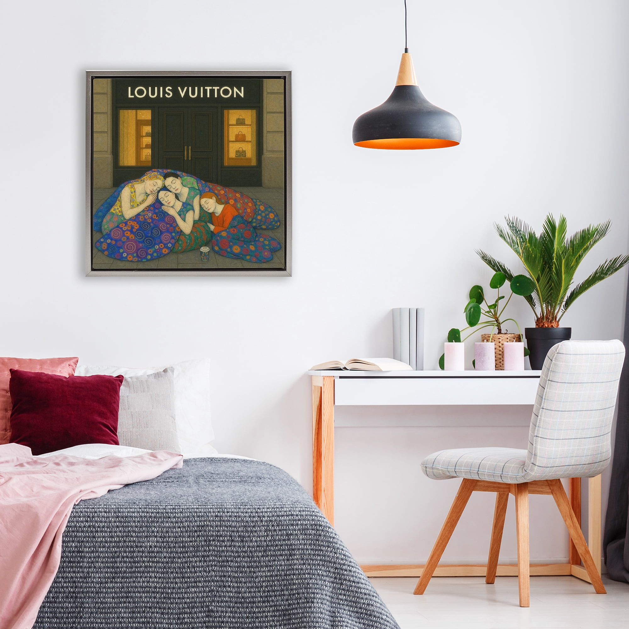 Stupell Industries Iconic Style Fashion Shop Gray Framed Floater Canvas Wall Art, design by Grotto Studios
