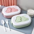thumbnail image 2 of Portable Kids Lunch Box With Compartment Food Container Plastic Portable Picnic Bento Office Food Fruit Snack Box Cute Thermos Blue, 2 of 6