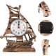 thumbnail image 4 of Reloj Despertador Velero Mesa Escritorio Vintage Modelo Retro Adorno Relojes Figura Náutica Barco Mesilla De Noche Silencioso Decoración Escritorio, 4 of 6