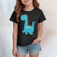 thumbnail image 2 of kpoplk Girls/Kids/Toddlers Crew Neck Cotton T-Shirts Short Sleeve Summer Basic Top(Black,5-6 Y), 2 of 4