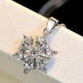 thumbnail image 3 of MATROOY Women Fashion 925 Sterling Silver Shiny Crystal Snowflake Pendant Necklace-Silver, 3 of 4