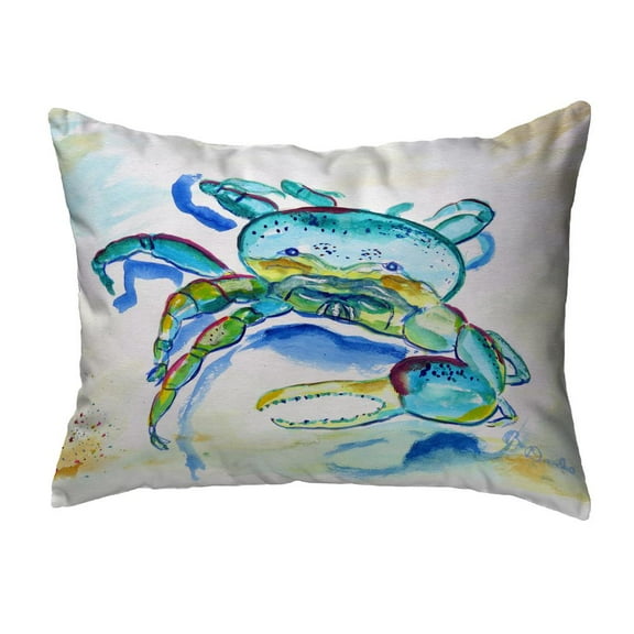 Betsy Drake Interiors Blue Fiddler Crab Noncorded Indoor/Outdoor Pillow 16x20
