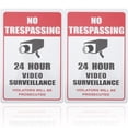 thumbnail image 1 of 2pcs The Whole Day Video Surveillance Sign No Trespassing Metal Warning Sign, 1 of 9