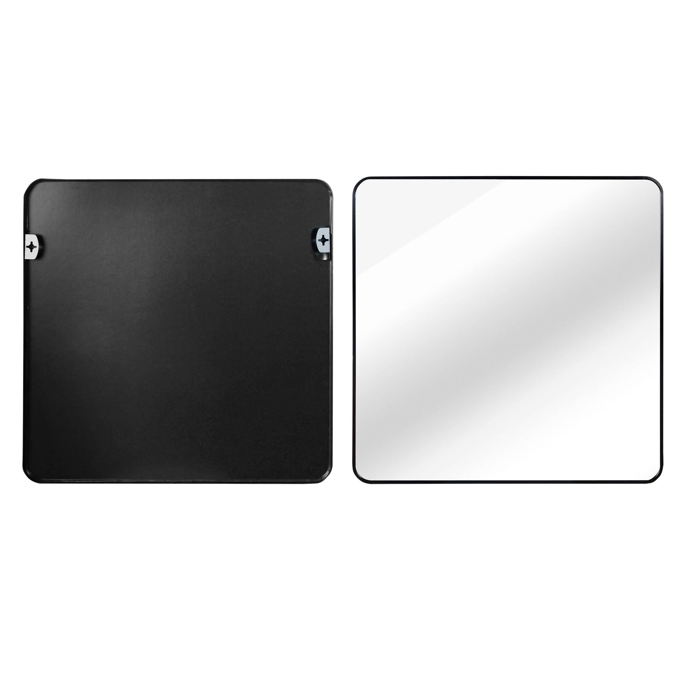 MAYEERTY 30x30 Inch Black Metal Framed Square Bathroom Wall Mirror, for Bathroom Vanity Area