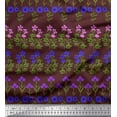 thumbnail image 1 of Soimoi Poly Georgette Fabric Leaves & Floral Clip Art Print Sewing Fabric Yard 42 Inch Wide, 1 of 3