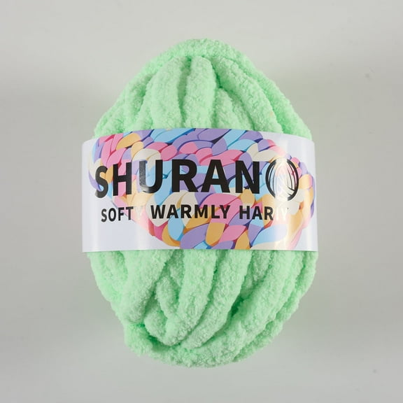 SHURAN Chenille Yarn for Knitting, Mint Green