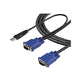 thumbnail image 1 of StarTech.com 10 ft Ultra Thin USB VGA 2-in-1 KVM Cable - VGA KVM Cable - USB KVM Cable - KVM Switch Cable (SVECONUS10) - Video / USB cable - USB, HD-15 (VGA) (M) to HD-15 (VGA) (M) - 10 ft - black - for P/N: CAB831HDU, RACKCONS1908, SV1631DUSBUK, SV565DUTPU, SV565UTPUL, SV831DUSBUK, 1 of 4