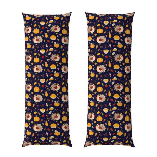 Balery Turkey And Autumn Funda Protectora para Almohada Corporal de Algodón Hipoalergénico con Cierre(55 x 21 pulgadas), Almohadas No Incluidas