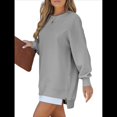 thumbnail image 3 of Sudadera de Larga con Cremallera y Abertura para Mujer, Estilo Informal, con Capucha y Cremallera, para Otoño Gris XXL, 3 of 9