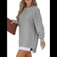 thumbnail image 3 of Sudadera de Larga con Cremallera y Abertura para Mujer, Estilo Informal, con Capucha y Cremallera, para Otoño Gris M, 3 of 9